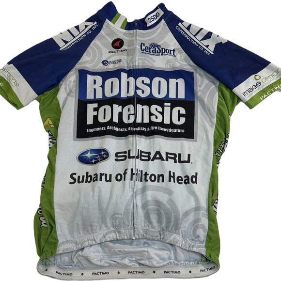 Team Subaru Cycling Jersey Pactimo Shrt Sleeve Blue M Polyester Lt weight Jacket - Picture 3 of 11
